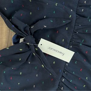 MIDI navy dress with multi color design